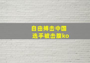 自由搏击中国选手被击腹ko