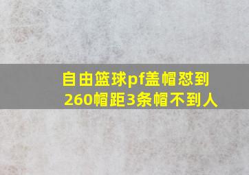 自由篮球pf盖帽怼到260帽距3条帽不到人