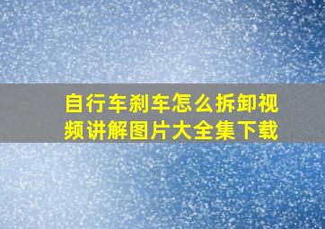 自行车刹车怎么拆卸视频讲解图片大全集下载