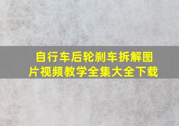 自行车后轮刹车拆解图片视频教学全集大全下载