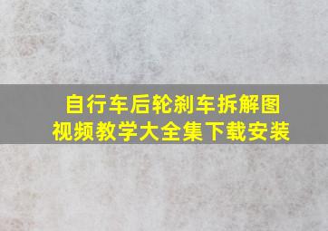 自行车后轮刹车拆解图视频教学大全集下载安装