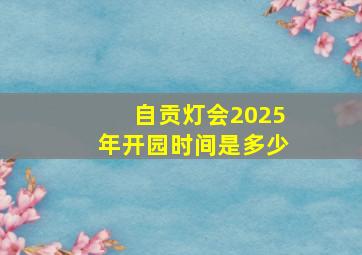 自贡灯会2025年开园时间是多少