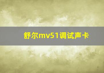 舒尔mv51调试声卡