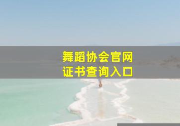 舞蹈协会官网证书查询入口