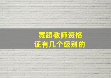 舞蹈教师资格证有几个级别的