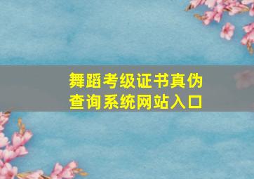 舞蹈考级证书真伪查询系统网站入口