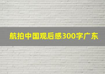 航拍中国观后感300字广东