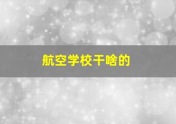 航空学校干啥的