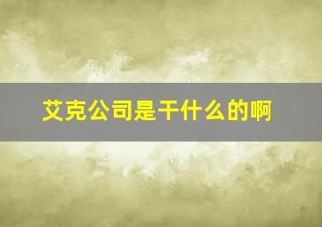 艾克公司是干什么的啊