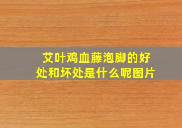 艾叶鸡血藤泡脚的好处和坏处是什么呢图片