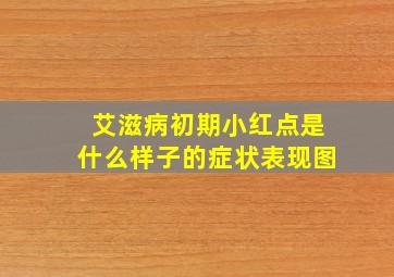 艾滋病初期小红点是什么样子的症状表现图