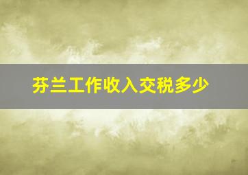 芬兰工作收入交税多少