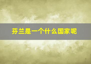 芬兰是一个什么国家呢