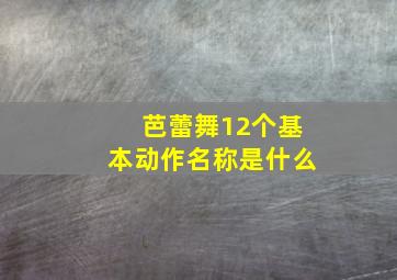 芭蕾舞12个基本动作名称是什么