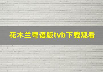 花木兰粤语版tvb下载观看