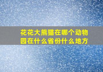 花花大熊猫在哪个动物园在什么省份什么地方