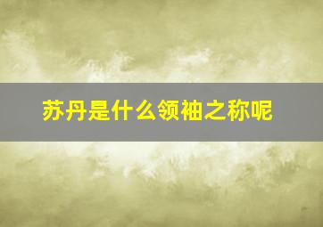 苏丹是什么领袖之称呢