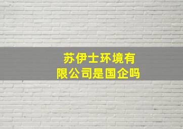 苏伊士环境有限公司是国企吗