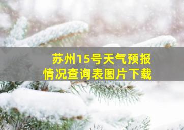 苏州15号天气预报情况查询表图片下载