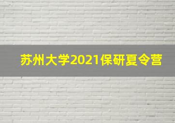 苏州大学2021保研夏令营