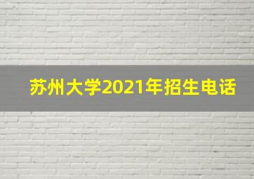 苏州大学2021年招生电话