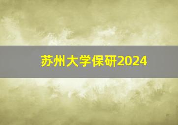 苏州大学保研2024