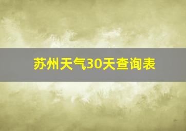 苏州天气30天查询表