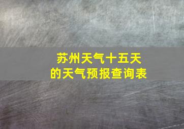 苏州天气十五天的天气预报查询表