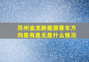 苏州金龙新能源客车方向是有是无是什么情况