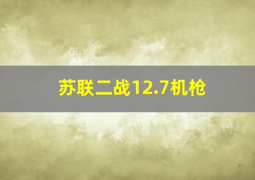 苏联二战12.7机枪