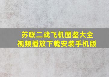 苏联二战飞机图鉴大全视频播放下载安装手机版