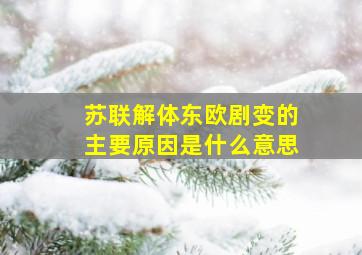 苏联解体东欧剧变的主要原因是什么意思