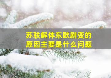 苏联解体东欧剧变的原因主要是什么问题