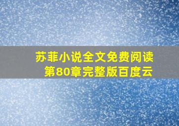 苏菲小说全文免费阅读第80章完整版百度云