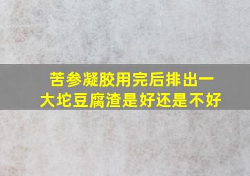 苦参凝胶用完后排出一大坨豆腐渣是好还是不好