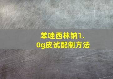 苯唑西林钠1.0g皮试配制方法