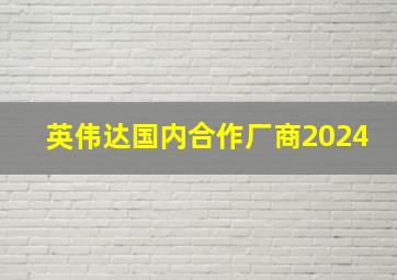 英伟达国内合作厂商2024