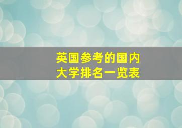 英国参考的国内大学排名一览表