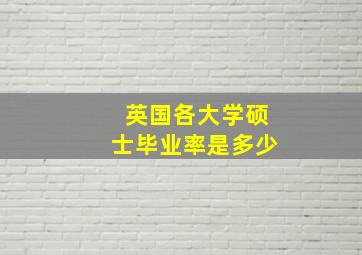 英国各大学硕士毕业率是多少