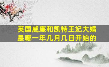 英国威廉和凯特王妃大婚是哪一年几月几日开始的