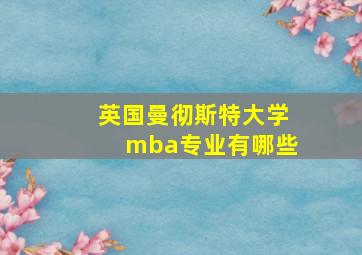 英国曼彻斯特大学mba专业有哪些