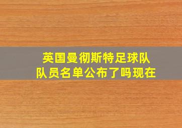 英国曼彻斯特足球队队员名单公布了吗现在