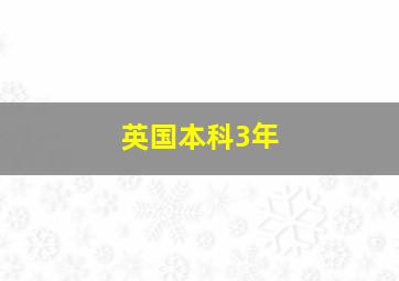 英国本科3年