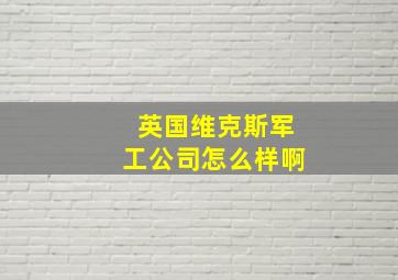 英国维克斯军工公司怎么样啊