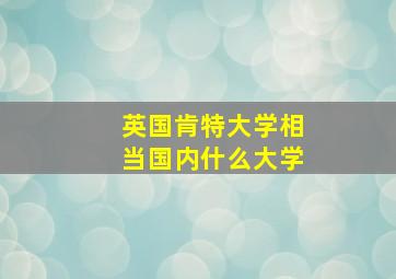 英国肯特大学相当国内什么大学