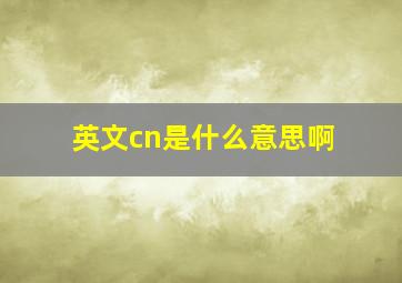 英文cn是什么意思啊