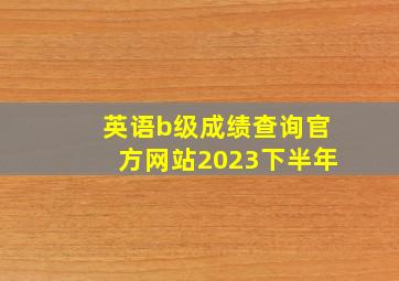 英语b级成绩查询官方网站2023下半年