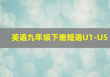 英语九年级下册短语U1-U5