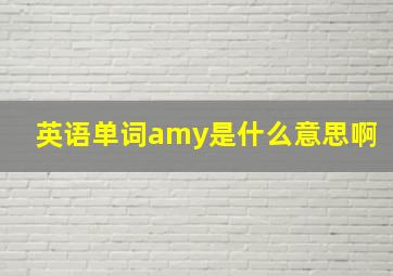 英语单词amy是什么意思啊