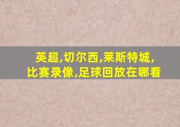 英超,切尔西,莱斯特城,比赛录像,足球回放在哪看